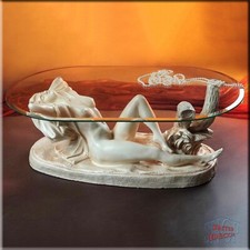 Couchtisch Wohnzimmertisch Glastisch Glas Designer Frauenfigur Tisch