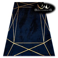 Exklusiver moderner Teppich ""SMARAGD"" glamourös stylischer Rahmen MARINEGOLD hochwertig