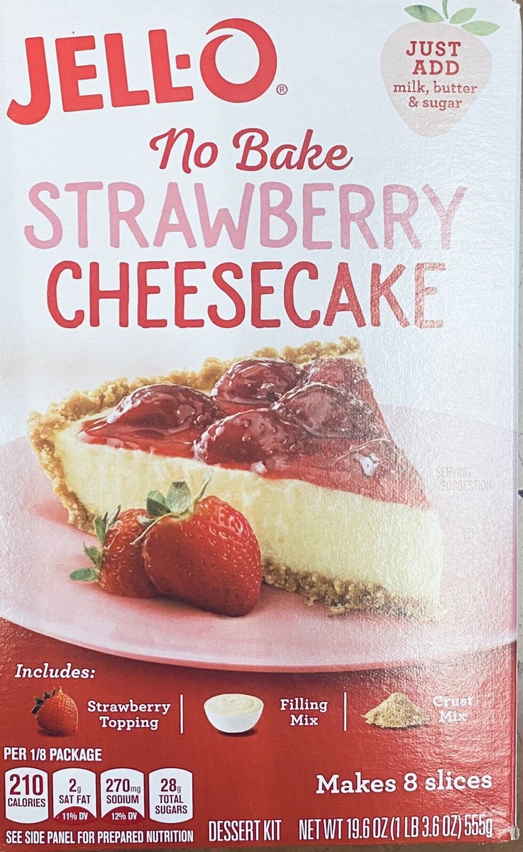Jello No Bake STRAWBERRY CHEESECAKE Jell-O 19.6 oz Box | eBay