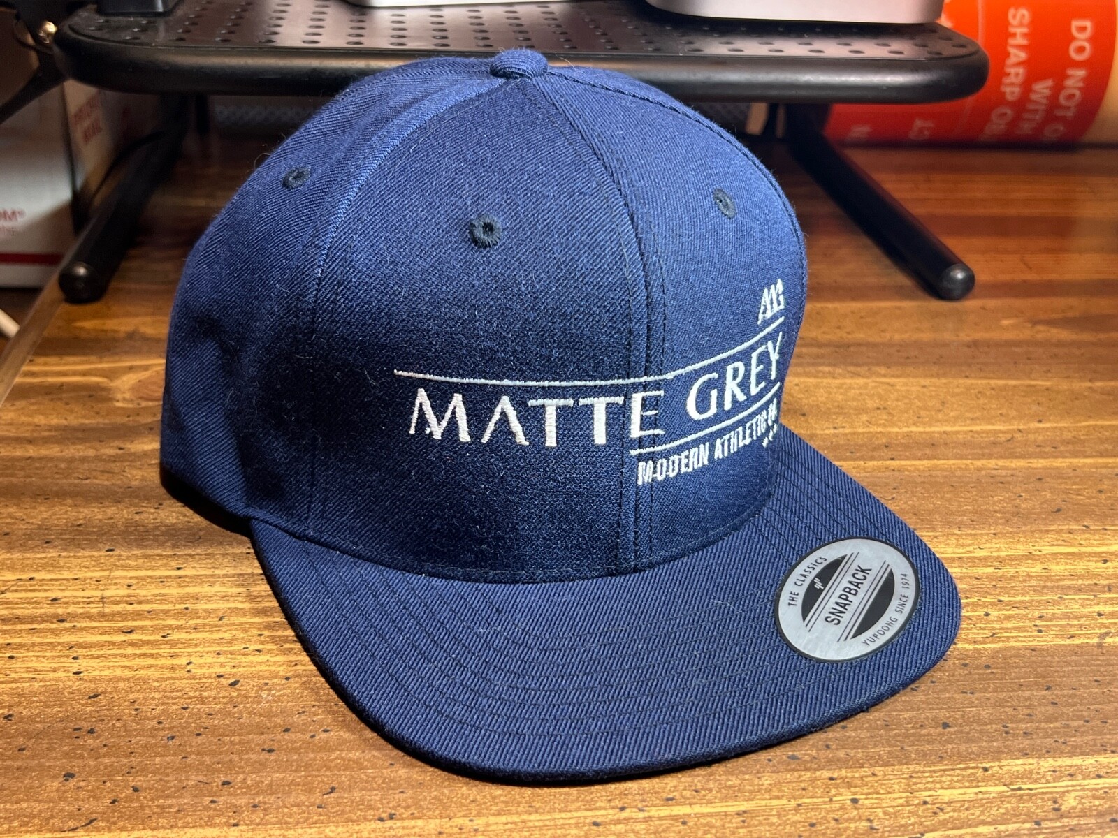 RARE ~ MATTE GREY MODERN ATHLETIC CO. Flat Brim Hat ~ Adjustable ~ BOX SHIPPED image 4