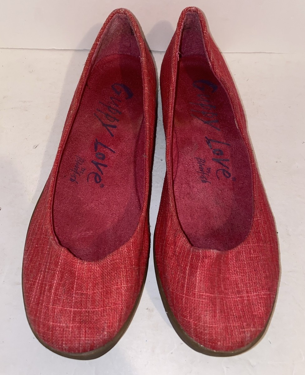 Blowfish Guppy Love Flats Linen Red Trendy Stylish Shoe Summer Women’s