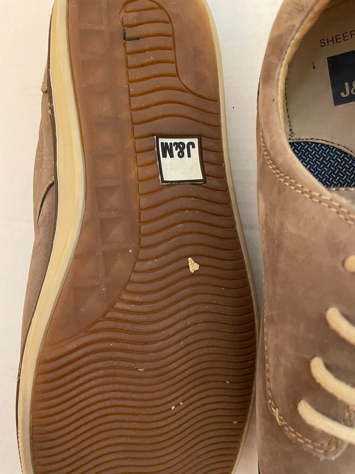 SAOLA Scarpe Johnston Murphy da uomo taglia 13M pelle di pecora marrone abito casual