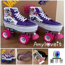 Vans Custom Roller Skates Bundle Glitter Daisy Shoes Size 8 Choose Wheel Color