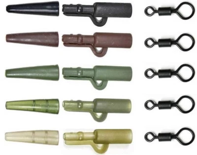 TJR TACKLE 30-teiliges Karpfenangeln Tackle Sicherheit Bleiclip Set mit Größe 8 BIG EYE drehbare Rigs