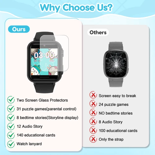 Children's Smart Watchs Camera Games Game Watches Music Player Boys Girls Gifts - Picture 9 of 51