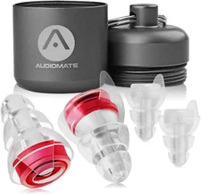 High-Fidelity Earplugs with Metal Keychain Carry Case and 2 Interchangeable Earb