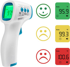 Infrared Forehead Thermometer Non-Contact Fast Accurate Readings Fever Alert