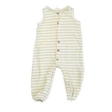 Quincy Mae Mint Stripe Waffle Jumpsuit One-Piece Toddler 12-18 Months
