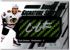 2023-24 UD Engrained Rookie Signature Shots Green COLE GUTTMAN RSS-CG 75 RC Auto