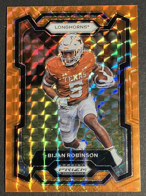 2024 Panini Prizm Draft Picks #14 Bijan Robinson Orange Finite Prizm /39 Texas