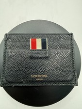 THOM BROWN HERITAGE Card Case Leather Bicolor: Black Grey + Pebble Grain