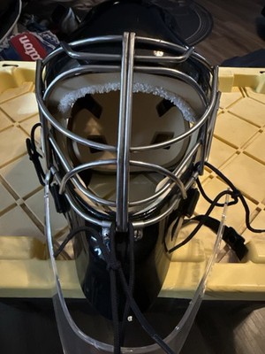 Vaughn HECC Certified Full Face Goalie Mask Helmet w/ Cat Eye, Black Worn Once