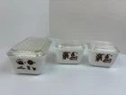 Vintage Pyrex Early American Pattern Refrigerator Set Dishes & Lids 501 & 502