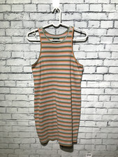 Wild Fable, Women L, Dusty Pink Striped Sleeveless Knit Tank Pullover Dress