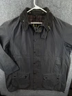 Barbour Beaufort A155 Blue Wax Jacket 46 Corduroy Collar Zip Outdoors Canvas