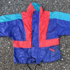 Vintage London Fog Boys 4 Windbreaker Jacket Lightweight Hood Zip Colorful READ