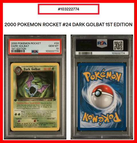 Dark Golbat (1st Edition) graded PSA 10 for sale on eBay