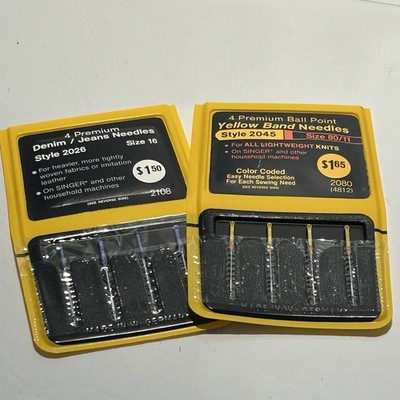 SINGER Sewing Machine Needles Premium Yellow Brand Denim 2026/ Knit 2045 Set