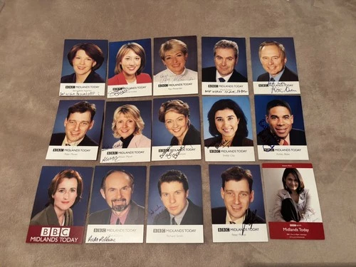 BBC MIDLANDS TODAY - HAND SIGNED CAST CARDS X  15