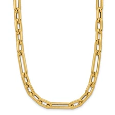 14k Yellow Gold Polished Fancy Link Toggle Clasp Necklace