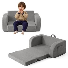 Toddler Couch, 2-in-1 Toddler Chairs Comfy 1-3 Years Old, Toddler Large Grey
