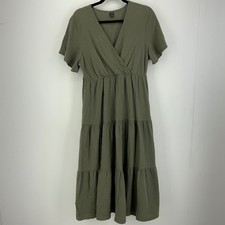 Faux Wrap Tiered Gauzy Dress Boho Peasant Womens XL 12 Festival Spring Summer