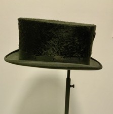 Fabulous Antique Ladies Black Beaver Hat Riding Hat Top Hat