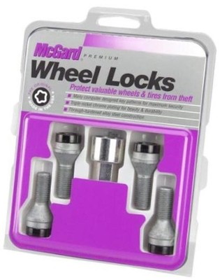 McGard 27326 Black Bolt Style Cone Seat Wheel Lock Set, 4 Locks / 1 Key