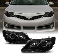 - for Black Smoke 12-14 Toyota Camry Projector Headlights Front Lamps Direct Rep