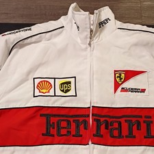 Ferrari Scuderia Ferrari F1 Zip-Up Jacket White/Red/Black Size M Patches
