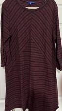 Apt 9 XXL Burgundy Sweater Dress Long Sleeve Crew Neck Chevron Stripes