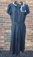 Vintage Young Edwardian by Arpeja Black Dress TLC Lace Retro 60s / 70s