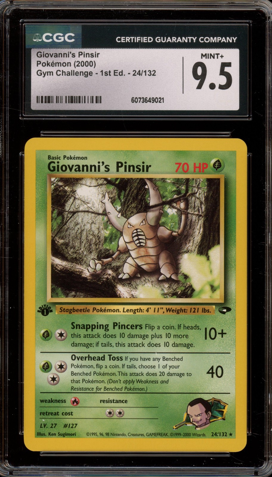 Pokemon Giovanni's Pinsir Gym Challenge 1st Edition Rare #24 CGC 9.5
