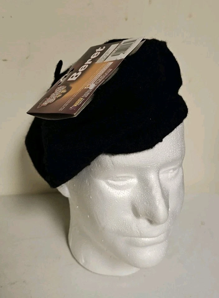 Foro Novedades Escena Beatnik Francesa Boina Negra Disfraz Accesorio Talla Única V818 Foto 2 de 3
