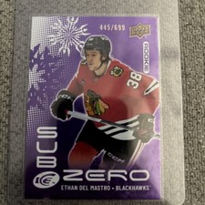 2024-25 UD PURPLE SUB ZERO ICE HOCKEY #SZ-ED ETHAN DEL MASTRO RC 445 /699