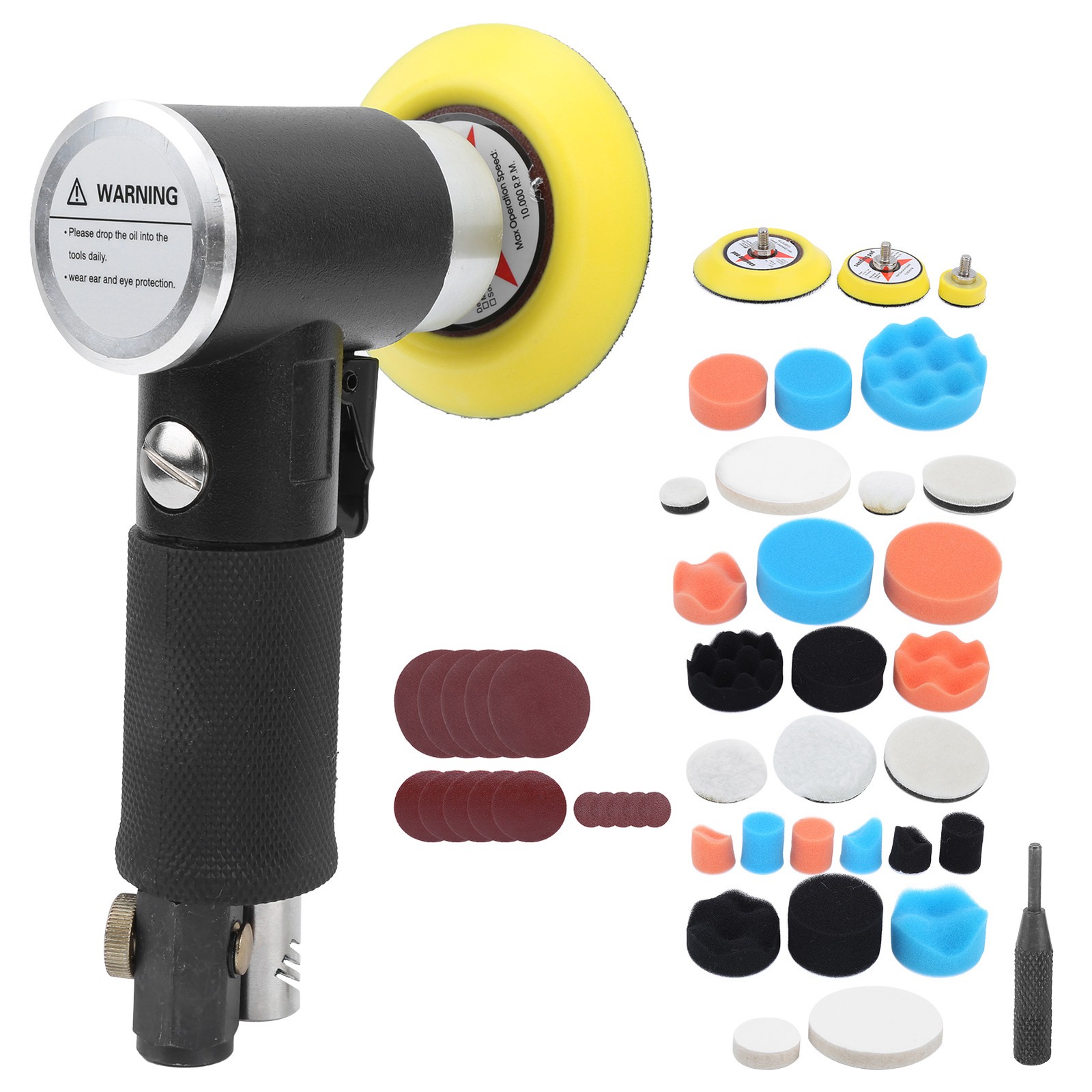 48Pcs Air Sander Black Eccentric Pneumatic Grinder For Polishing☜
