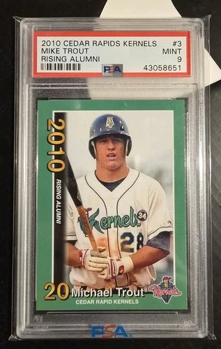 2010 Cedar Rapids Kernels Alumni Mike Trout #3 PSA 9