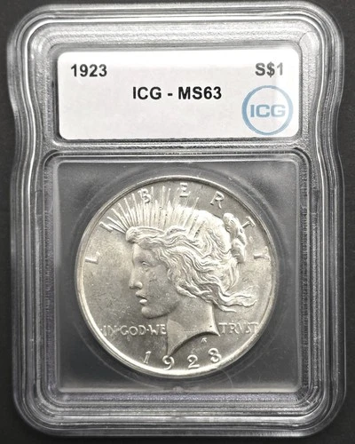 1923 Peace Dollar ICG MS63 Silver $1 Coin Philadelphia Uncirculated