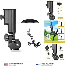 Heavy Duty Golf Push Cart Umbrella Holder Aluminum Base 180 - Black
