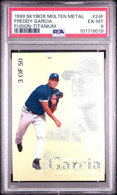1999 Skybox Molten Metal Freddy Garcia Titanium Fusion Rookie /50 Mariners PSA 6