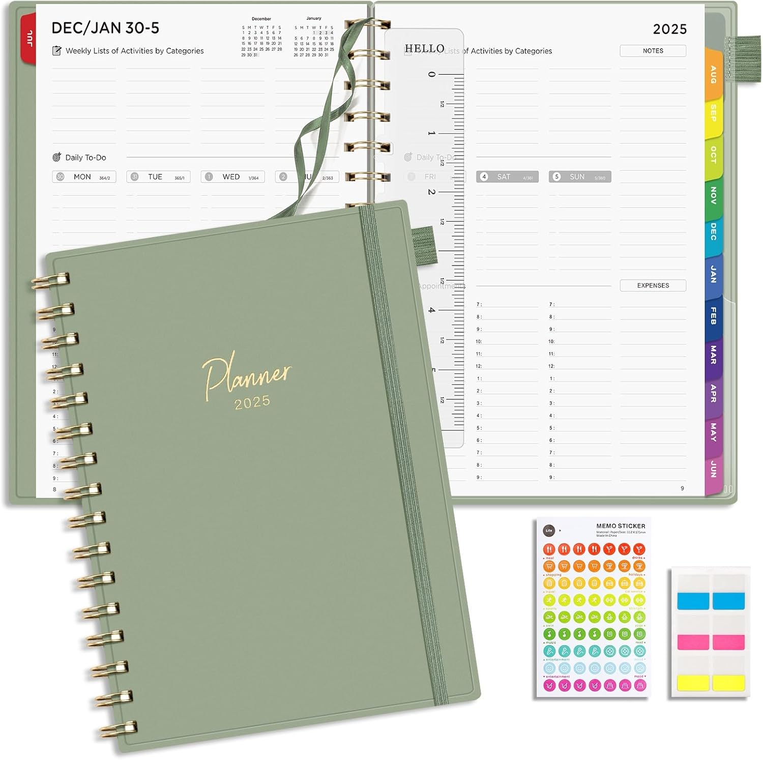 2025 Planner Weekly and Monthly, Appointment Book, 3-Tier Funnel, Weekly Activit