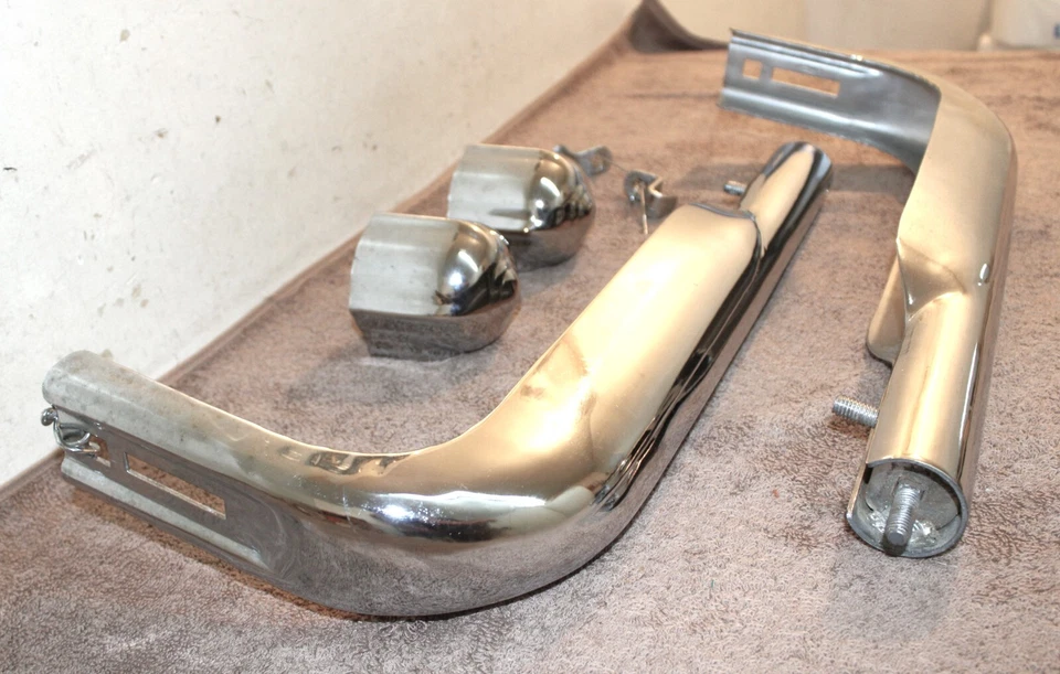 Ford Custom Deluxe Crestliner 1949 1950 accesorio cromado protectores de parachoques delantero Foto 2 de 4