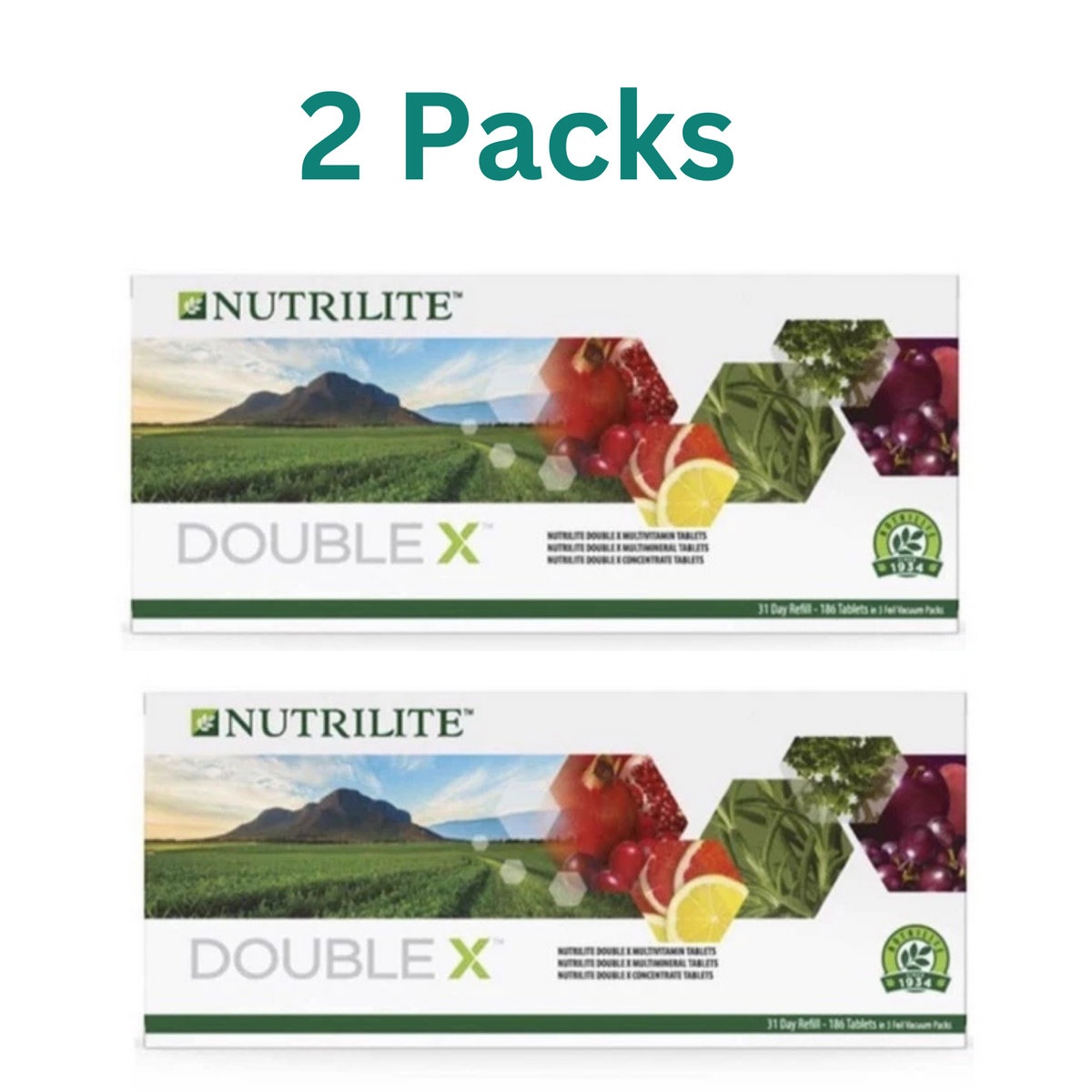 2 Packs Amway Nutrilite Double X Multivitamin 31 Days Free Express