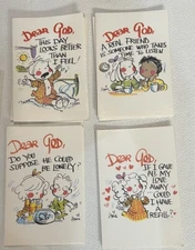 Vintage 8 Dear God Kids Blank Note Cards 4"x 6" with Envelopes 2002