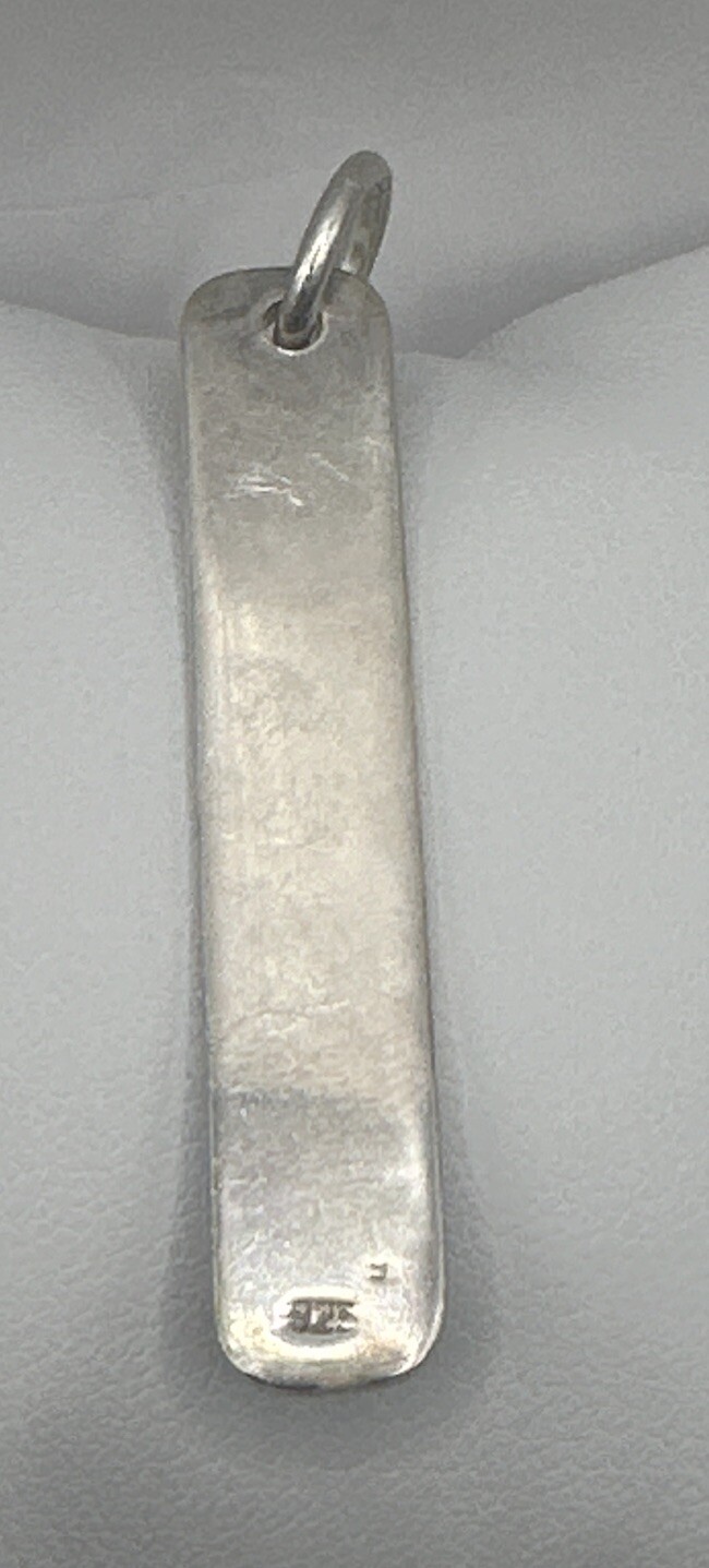 Sterling Silver Long Vertical Rectangular Bar Pen… - image 1