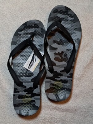 Thong Sandal Mens Camo Flip Flops Vionic Manly Gray Camo Flip