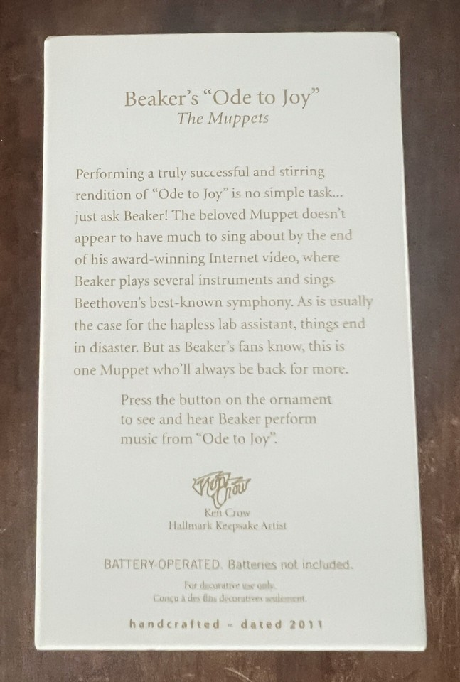 Hallmark Keepsake Beaker's Ode to Joy Magic Ornament Sound & Motion IOB eBay