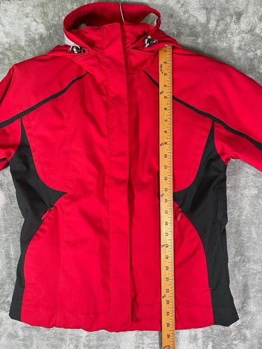 Women's DESCENTE Titan Insulated Ski Jacket Full Zip Size 8 Red - Picture 3 of 12