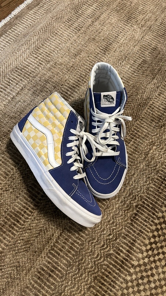 VANS Sk8-Hi BMX Checkerboard Blue/Yellow Size 9 | eBay