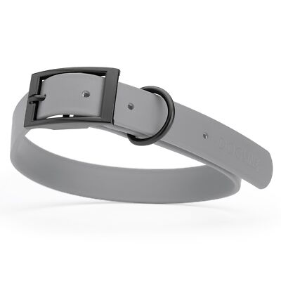 Dogline Biothane Waterproof Dog Collar Strong Coated Nylon Webbing with Black